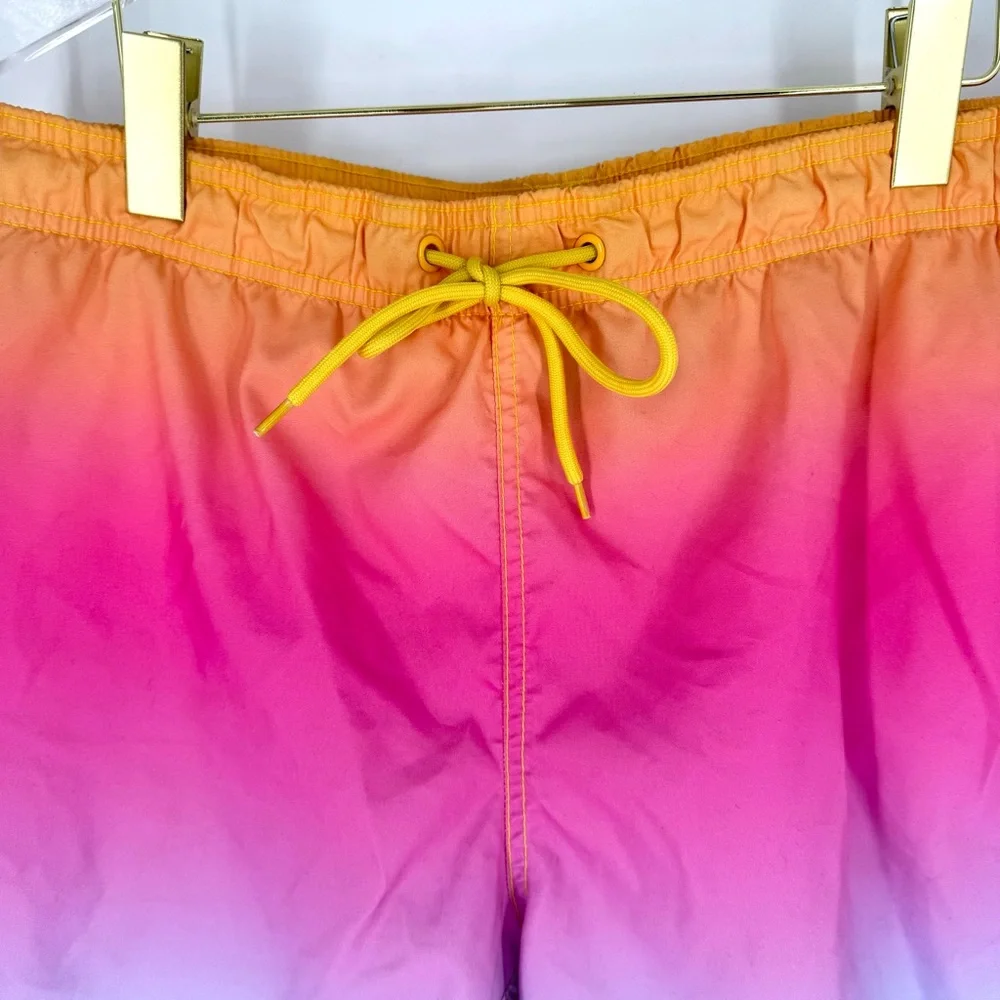 Coca-Cola 1971 Gradient Pink Orange‎ Blue Swim Trunks Men's Large